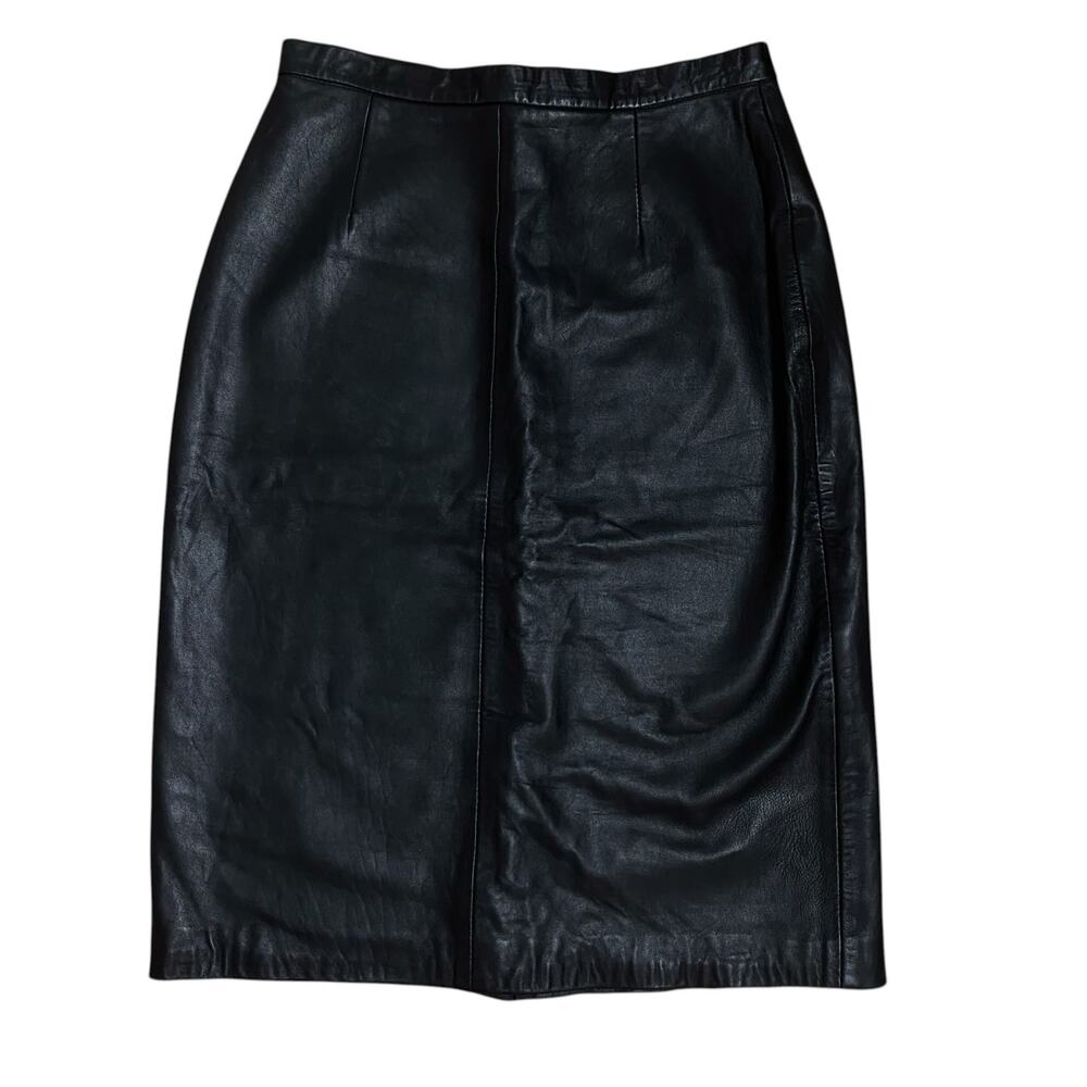 Vintage North Beach Black Leather Skirt 9/10 Small